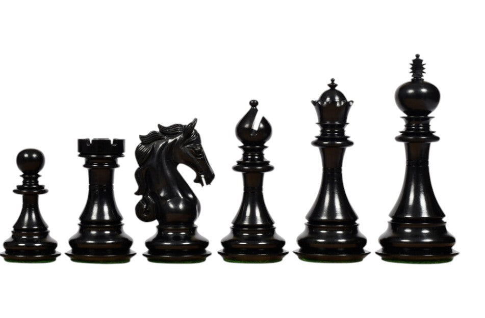 4.5” Shera Series Staunton Luxury Chess Pieces Only Set- Triple Weighted Ebony