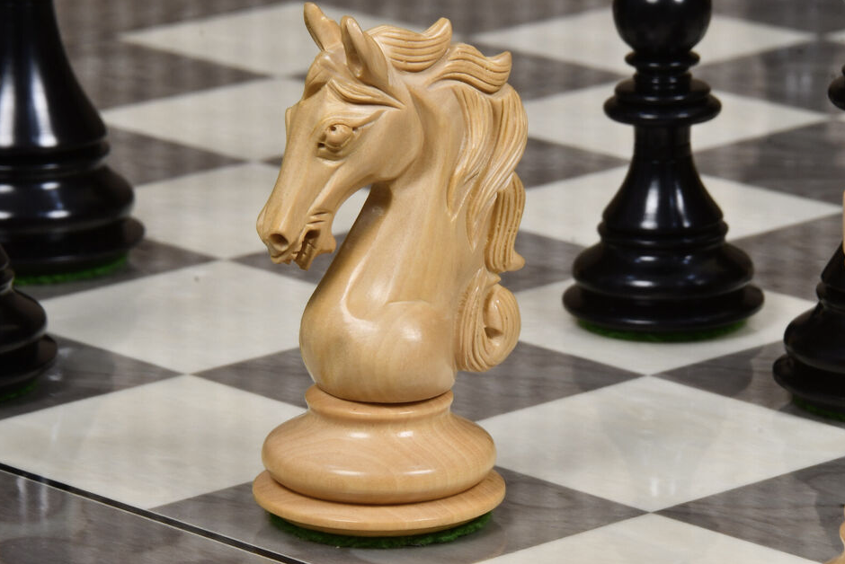 4.5” Shera Series Staunton Luxury Chess Pieces Only Set- Triple Weighted Ebony