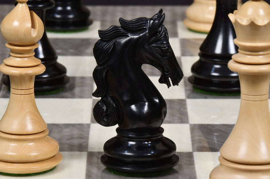 4.5” Shera Series Staunton Luxury Chess Pieces Only Set- Triple Weighted Ebony
