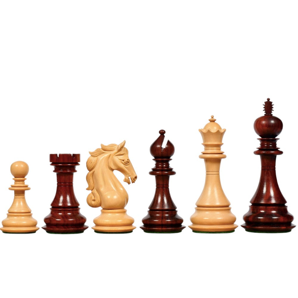 4.5" Shera Series Staunton Luxury Chess Pieces Only Set - Triple Weighted Bud Rosewood