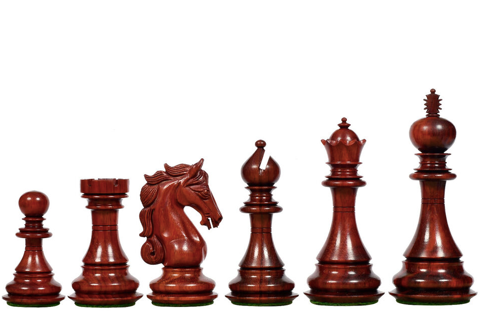 4.5" Shera Series Staunton Luxury Chess Pieces Only Set - Triple Weighted Bud Rosewood