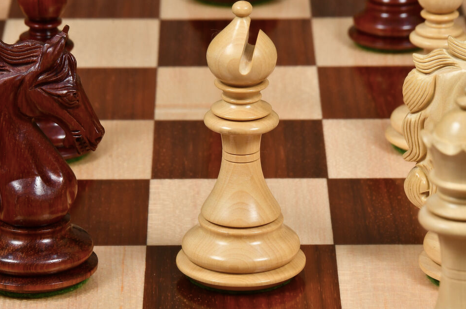 4.5" Shera Series Staunton Luxury Chess Pieces Only Set - Triple Weighted Bud Rosewood