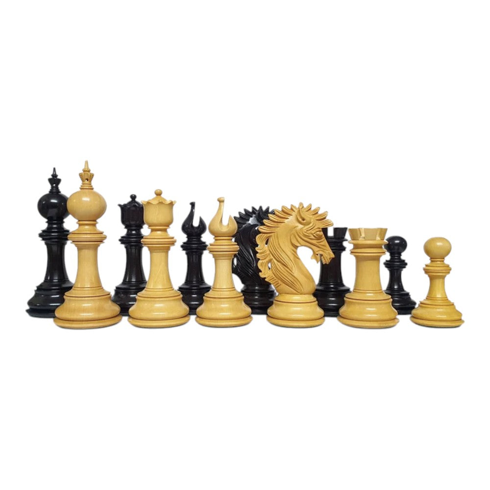 The Camelot Series Artisan Chess Pieces - Triple Weighted Ebony Wood- 4.4" King