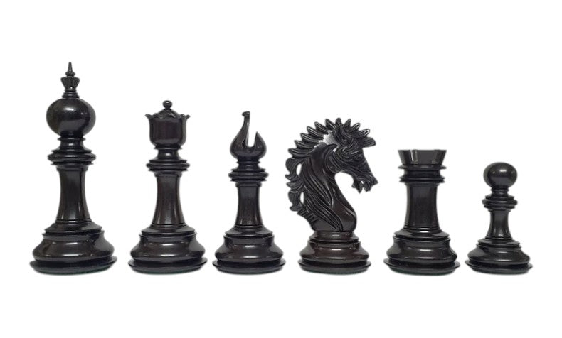 The Camelot Series Artisan Chess Pieces - Triple Weighted Ebony Wood- 4.4" King