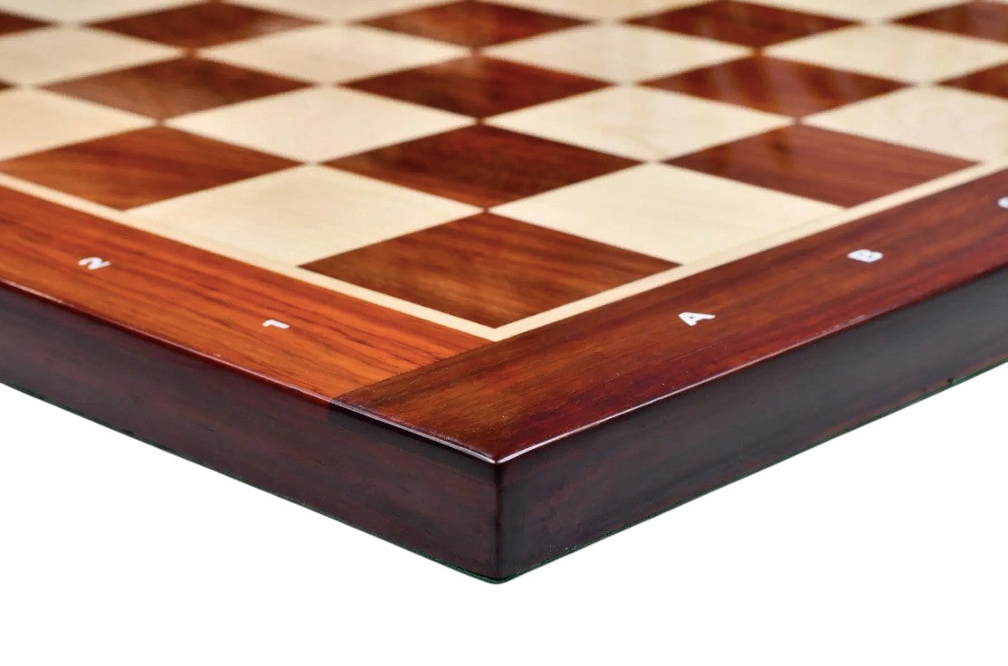 21″ Champions Choice Classic Tournament Chess Board In Budrose Wood & Maple Wood- 55 mm Square With Algebraic Notations