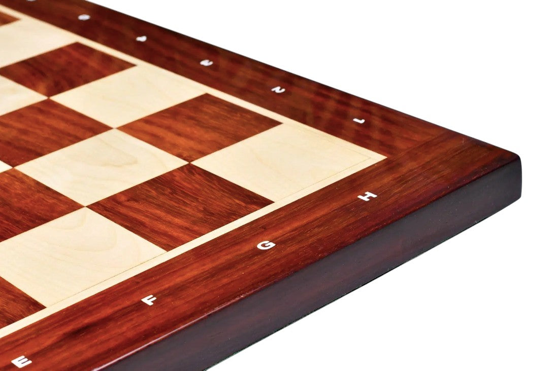 21″ Champions Choice Classic Tournament Chess Board In Budrose Wood & Maple Wood- 55 mm Square With Algebraic Notations