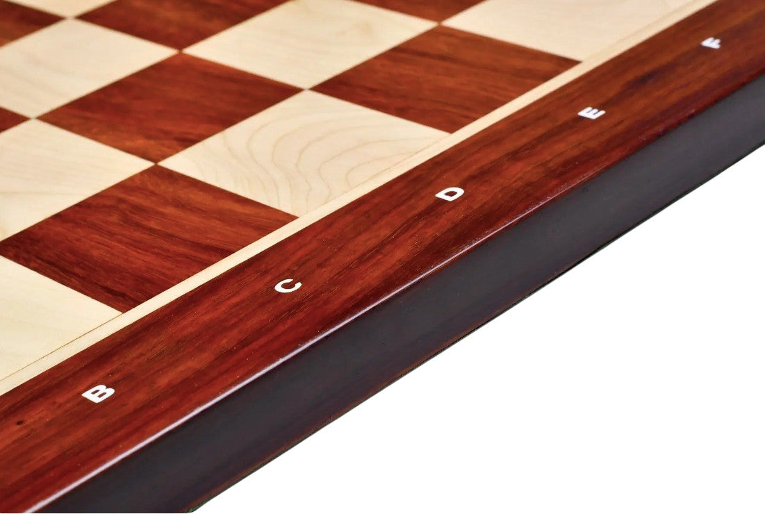 23″ African Padauk & Maple Wood Cross Corner Wooden Chessboard-60 mm Square With Algebraic Notations