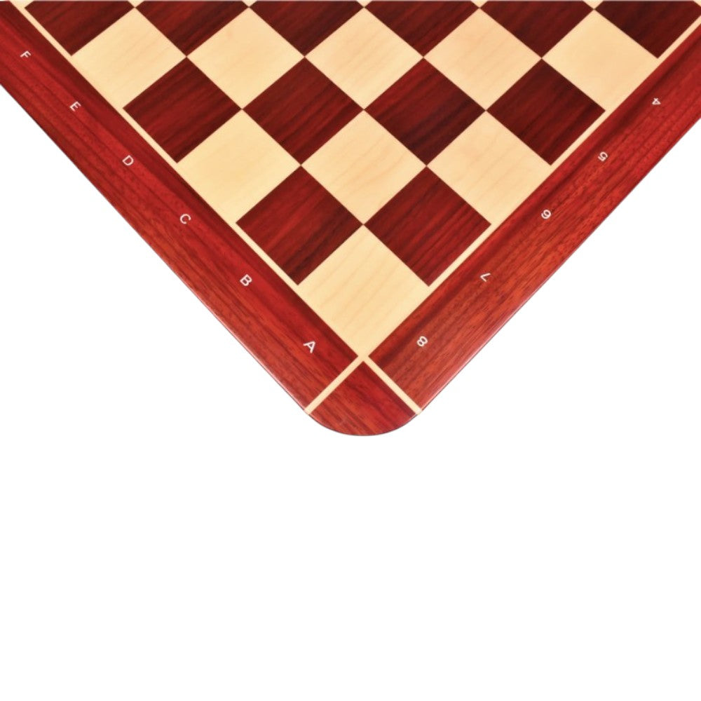 23″ African Padauk & Maple Wood Cross Corner Wooden Chessboard-60 mm Square With Algebraic Notations