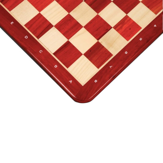 21" Chess board -Solid Luxury Bud Rosewood and Maple- 55 mm square - Algebraic Notations