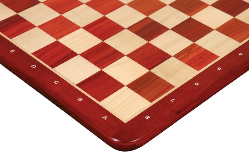 21" Chess board -Solid Luxury Bud Rosewood and Maple- 55 mm square - Algebraic Notations