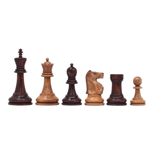 1972 Fischer Spassky Championship Series Chess Pieces Set – Mahogany Stained & Distressed Boxwood