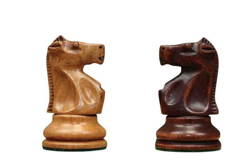 1972 Fischer Spassky Championship Series Chess Pieces Set – Mahogany Stained & Distressed Boxwood