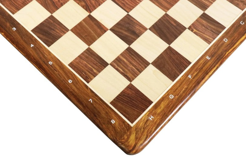 21" Solid Hand Carved Luxury Chess board -Golden Rosewood & Maple- 55 mm Square- Algebraic Notations