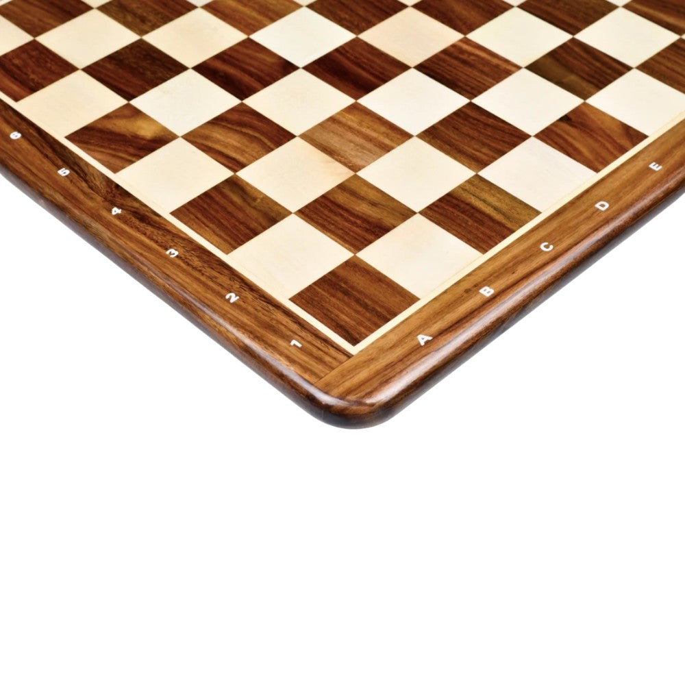 21" Solid Hand Carved Luxury Chess board -Golden Rosewood & Maple- 55 mm Square- Algebraic Notations