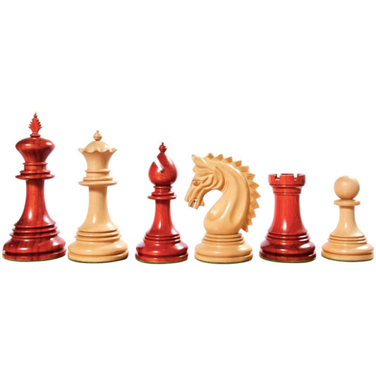 4.2" Luxury Patton Staunton Chess Pieces Only Set- Weighted Bud Rosewood and Boxwood