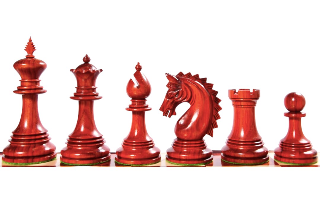 4.2" Luxury Patton Staunton Chess Pieces Only Set- Weighted Bud Rosewood and Boxwood