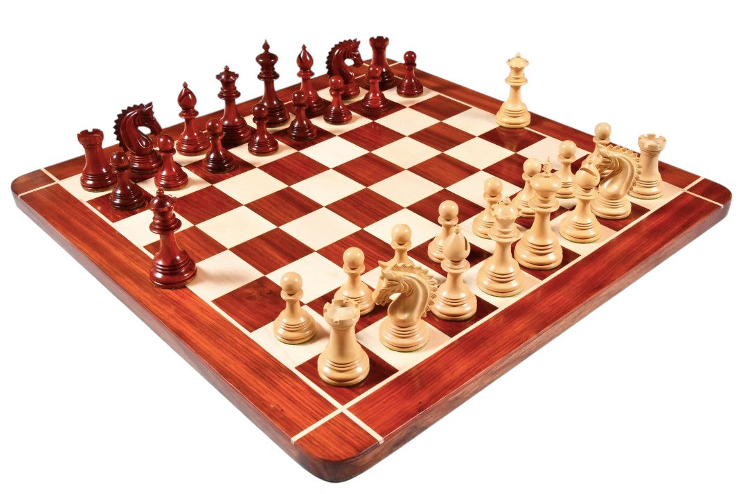 4.2" Luxury Patton Staunton Chess Pieces Only Set- Weighted Bud Rosewood and Boxwood