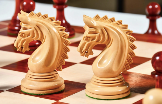 4.2" Luxury Patton Staunton Weighted Chess Set in Bud Rosewood With Chess Board