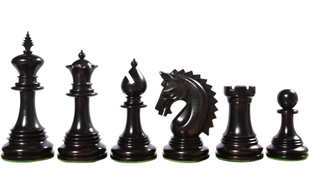 4.2" Luxury Patton Staunton Chess Pieces Only Set- Weighted Ebony wood and Boxwood