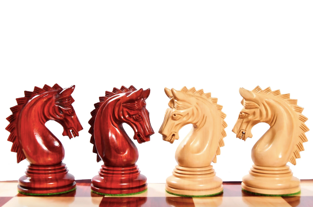 4.2" Luxury Patton Staunton Chess Pieces Only Set- Weighted Bud Rosewood and Boxwood