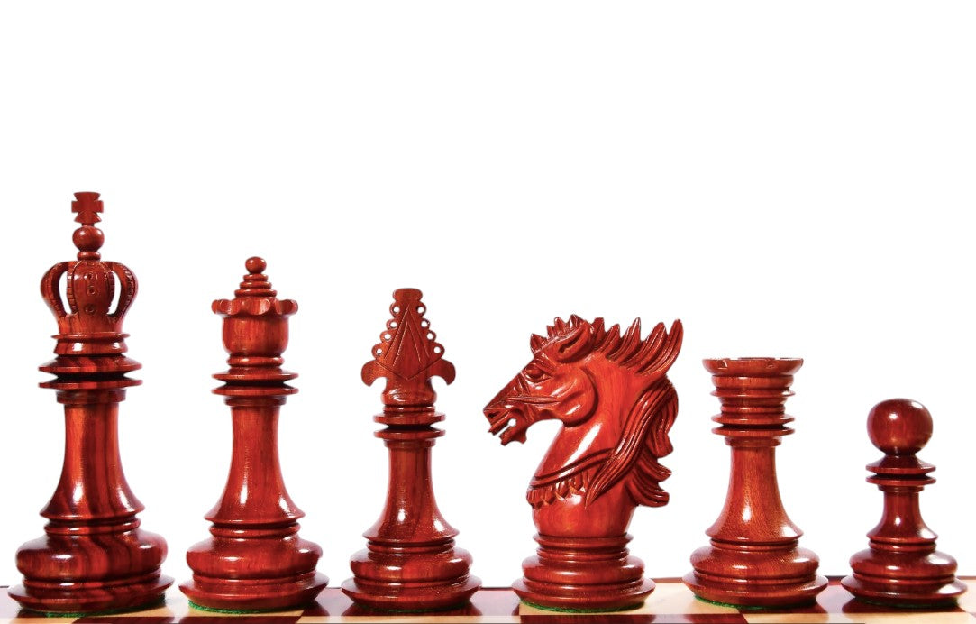 4.5" Carvers' Art Luxury Chess Pieces Only Set -Triple Weighted Budrose Wood
