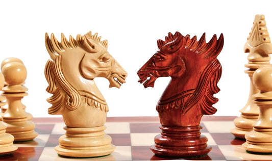 4.5" Carvers' Art Luxury Chess Pieces Only Set -Triple Weighted Budrose Wood