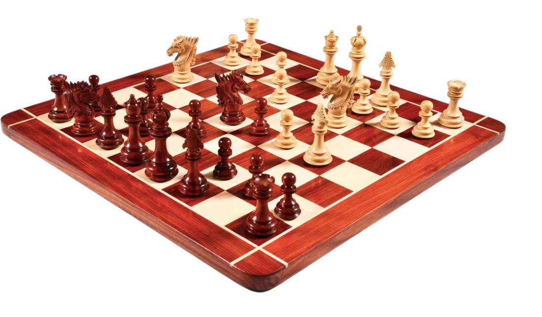 4.5" Carvers' Art Luxury Chess Pieces Only Set -Triple Weighted Budrose Wood