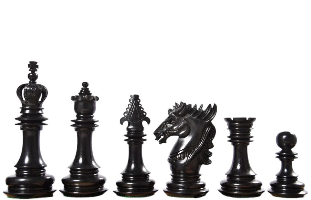 4.5" Carvers' Art Luxury Chess Pieces Only Set -Triple Weighted Ebony Wood