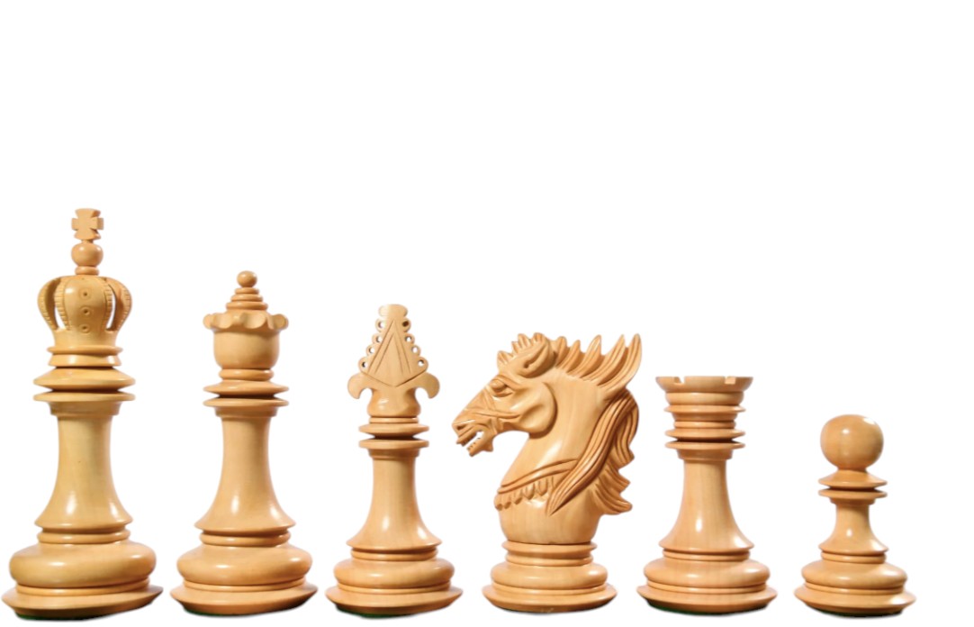 4.5" Carvers' Art Luxury Chess Pieces Only Set -Triple Weighted Budrose Wood