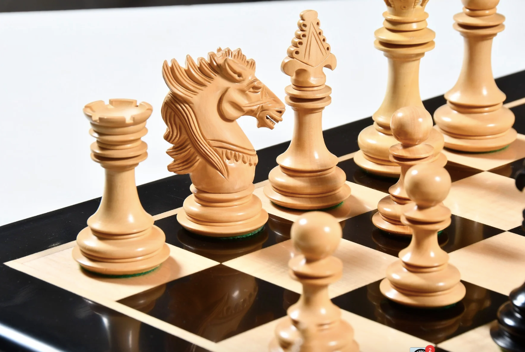 4.5" Carvers' Art Luxury Chess Pieces Only Set -Triple Weighted Ebony Wood