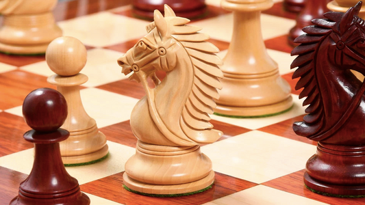 The Chesterfield Series Luxury Chess Pieces - 4.2" King- Triple Weighted Bud Rosewood