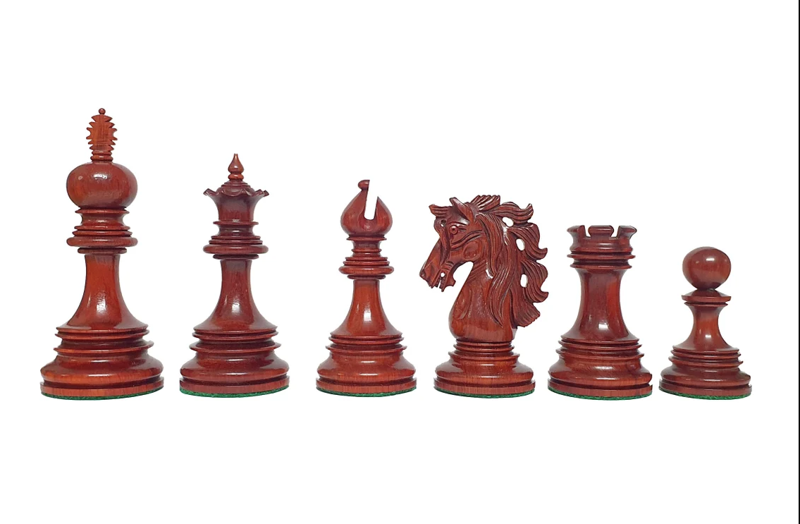 4.5" Andalusian Luxury Series Chess Pieces Only Set - Triple Weighted Bud Rosewood