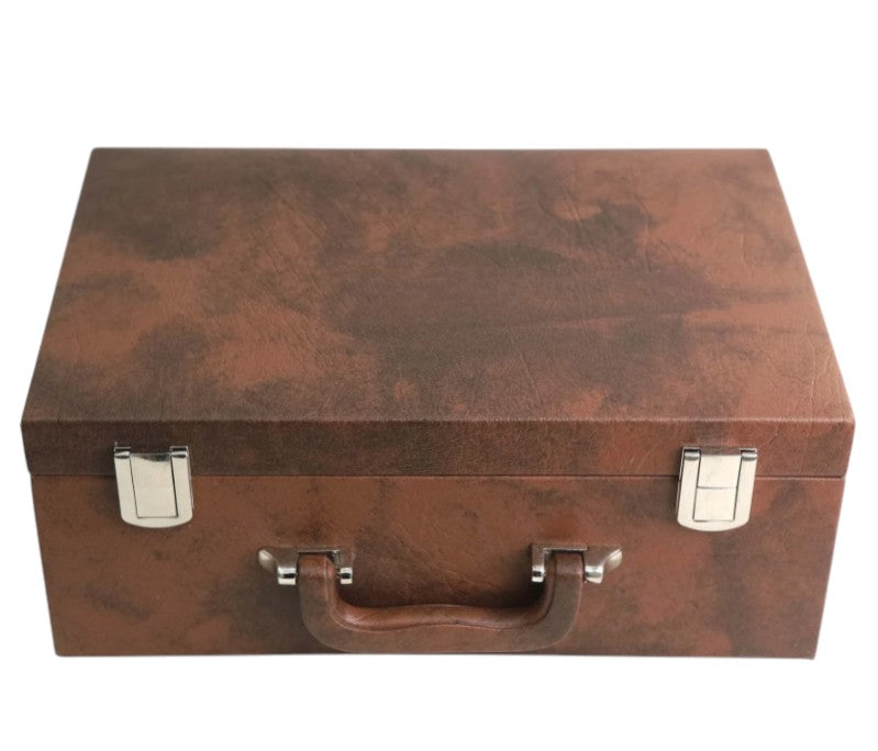 Signature Leatherette Coffer Storage Box For Chess Pieces Upto 4" King Size