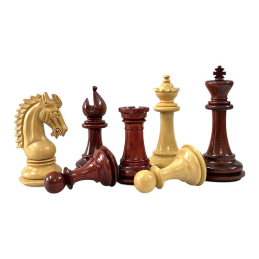 3.75" Sheffield Knight Luxury Chess Pieces Only Set- Double Weighted Budrose Wood