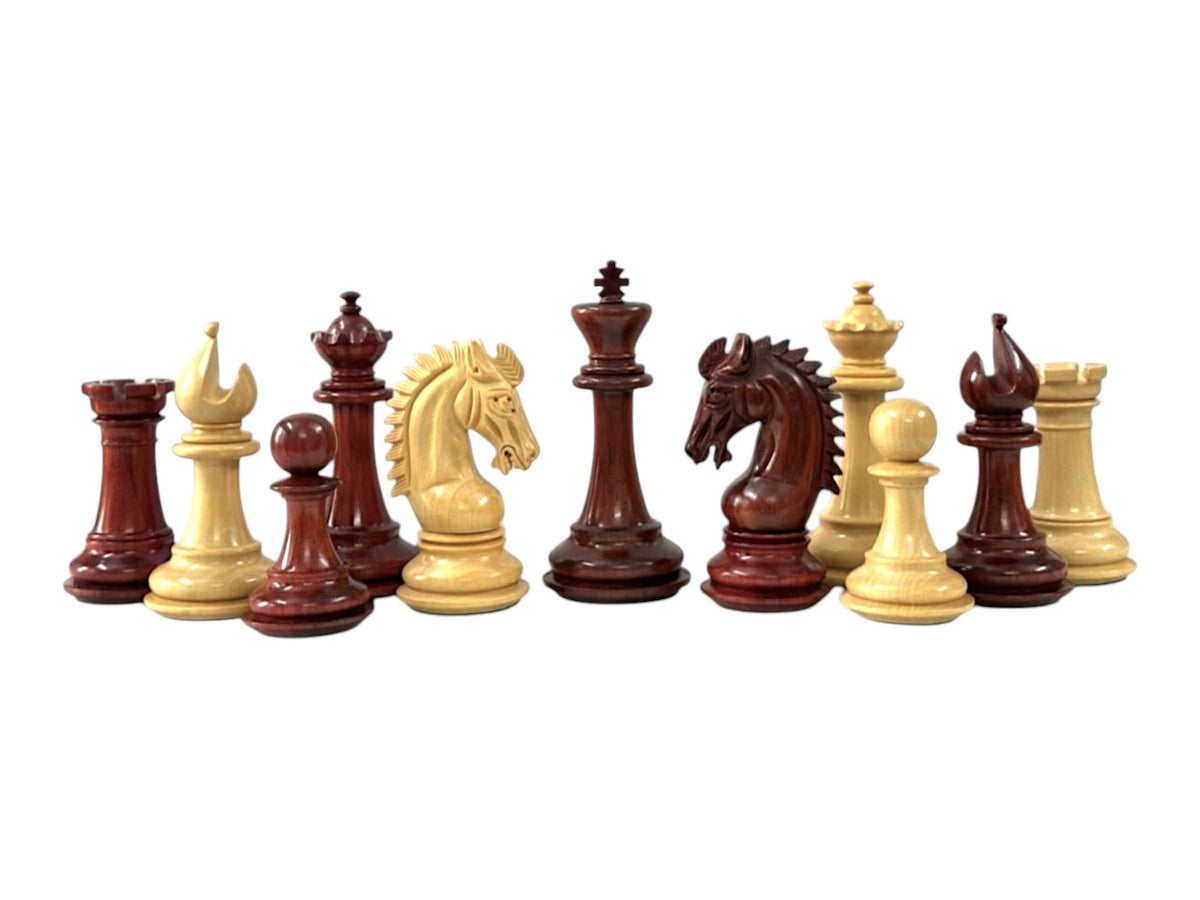 3.75" Sheffield Knight Luxury Chess Pieces Only Set- Double Weighted Budrose Wood