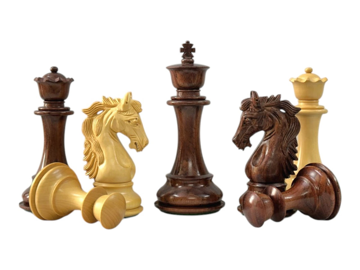 4.5" Heritage Series Premium Staunton Chess Pieces Only Set- Triple Weighted Anjan Wood