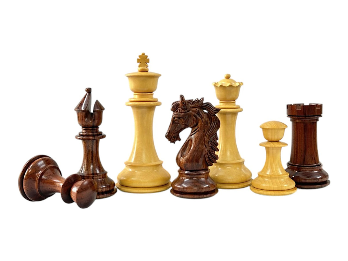 4.5" Heritage Series Premium Staunton Chess Pieces Only Set- Triple Weighted Anjan Wood