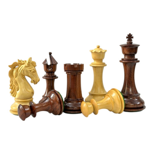 4.5" Heritage Series Premium Staunton Chess Pieces Only Set- Triple Weighted Anjan Wood