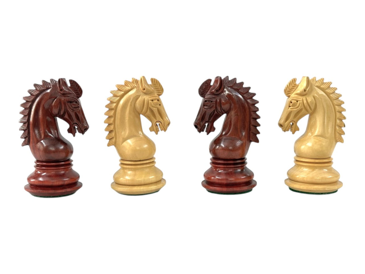 3.75" Sheffield Knight Luxury Chess Pieces Only Set- Double Weighted Budrose Wood