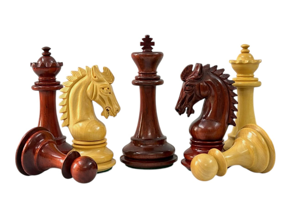 3.75" Sheffield Knight Luxury Chess Pieces Only Set- Double Weighted Budrose Wood