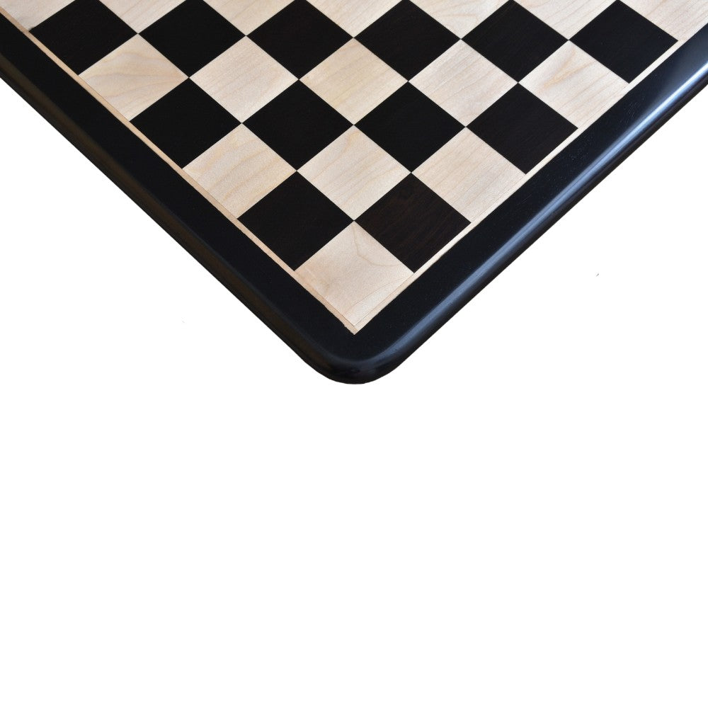 17" Solid Luxury Inlaid Ebony Wood & Maple Wood Chess Board- 45 mm Square