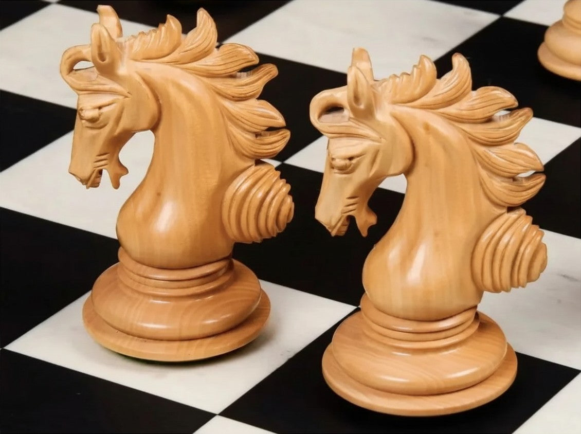 The Arabian Knight Series Artisan Luxury Staunton Chess Pieces- 4.2" King- Triple Weighted Ebony