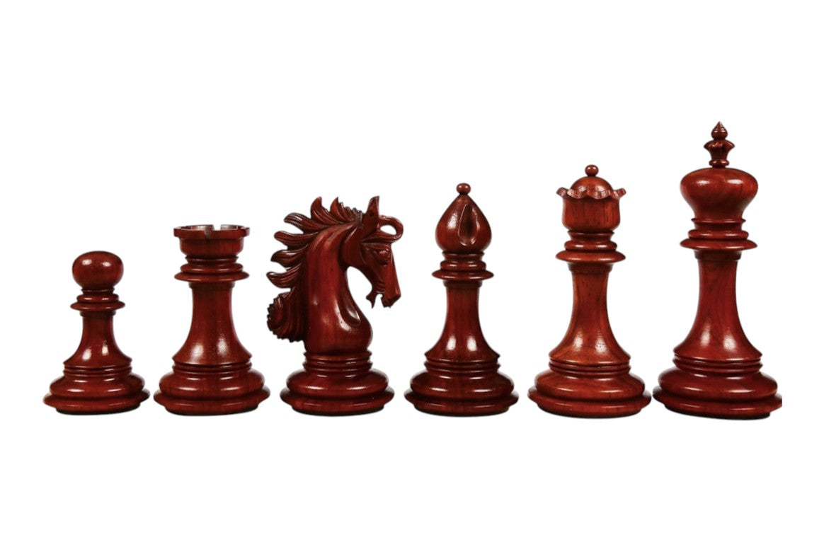 The Arabian Knight Series Artisan Luxury Staunton Chess Pieces- 4.2" King- Triple Weighted Bud Rosewood