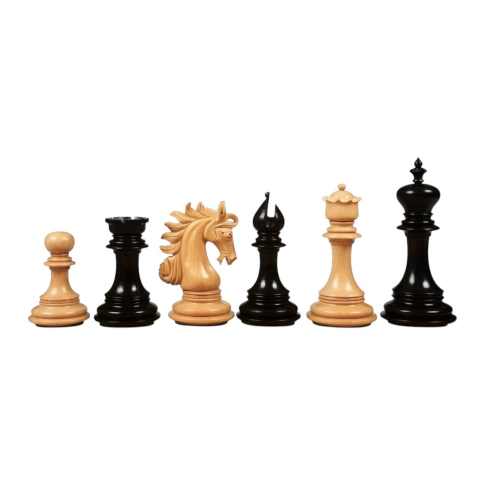 The Arabian Knight Series Artisan Luxury Staunton Chess Pieces- 4.2" King- Triple Weighted Ebony