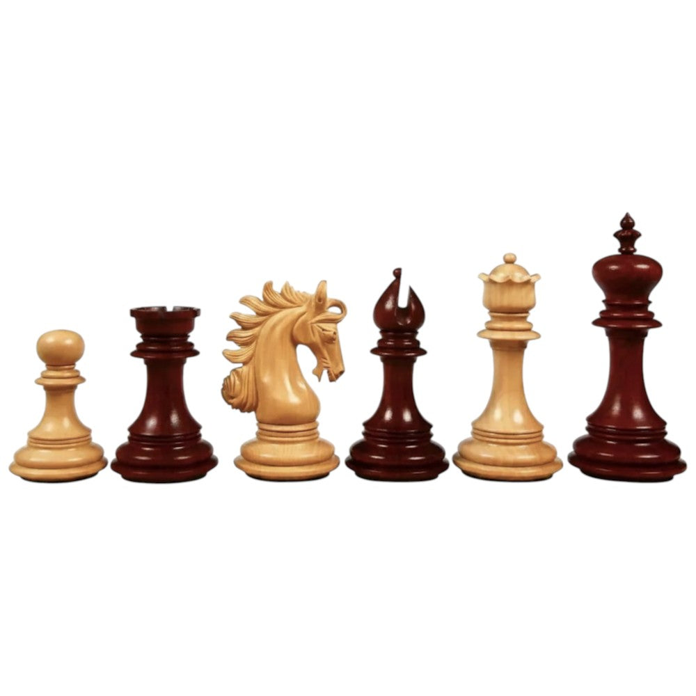 The Arabian Knight Series Artisan Luxury Staunton Chess Pieces- 4.2" King- Triple Weighted Bud Rosewood