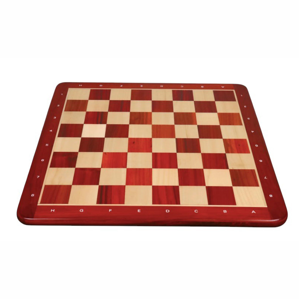 21" Chess board -Solid Luxury Bud Rosewood and Maple- 55 mm square - Algebraic Notations