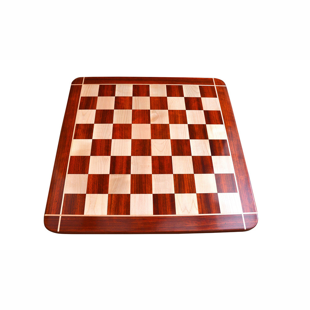 23″ African Padauk & Maple Wood Cross Corner Wooden Chessboard With 60 mm Square