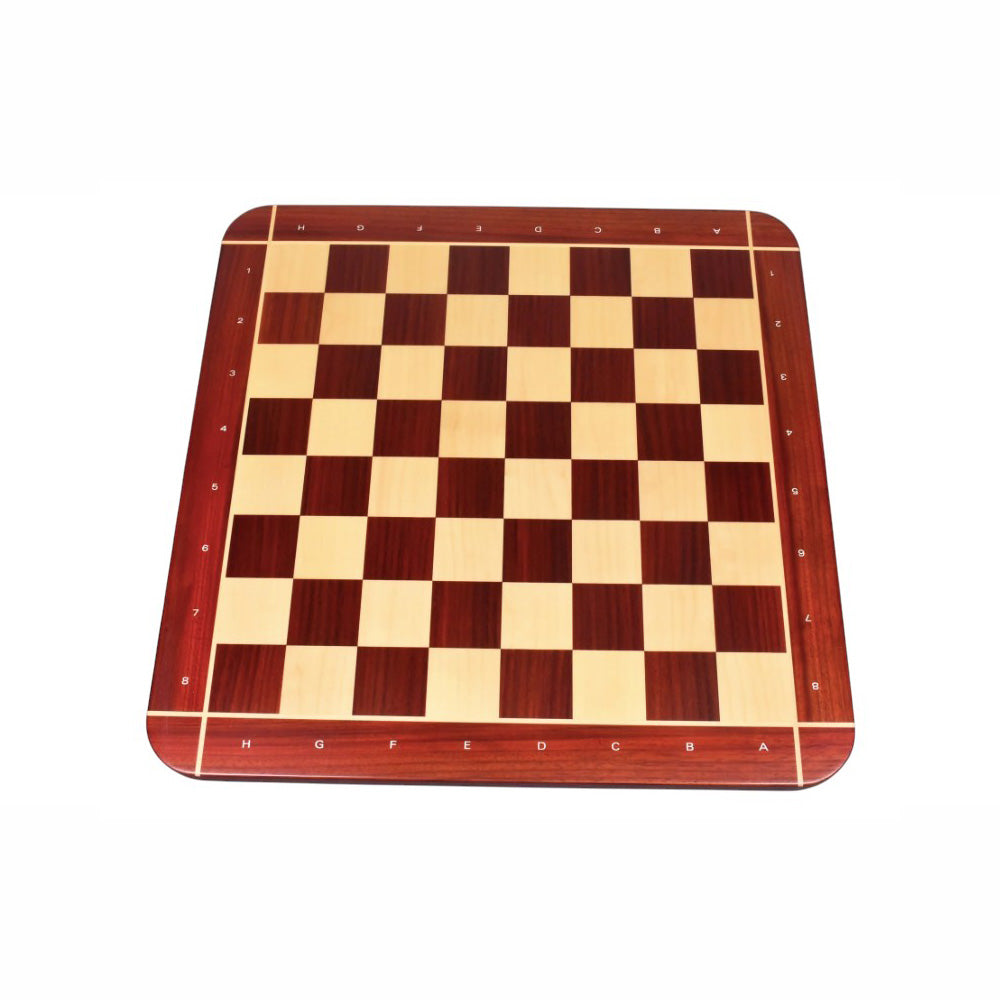 23″ African Padauk & Maple Wood Cross Corner Wooden Chessboard-60 mm Square With Algebraic Notations