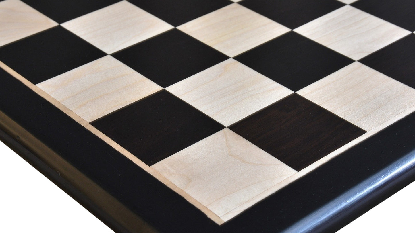 17" Solid Luxury Inlaid Ebony Wood & Maple Wood Chess Board- 45 mm Square