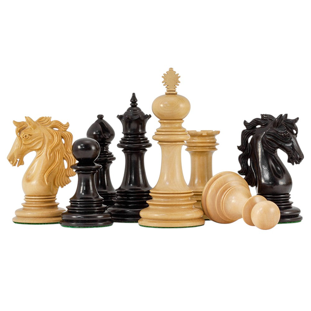 4.5" Andalusian Luxury Series Chess Pieces Only Set - Triple Weighted Ebony Wood